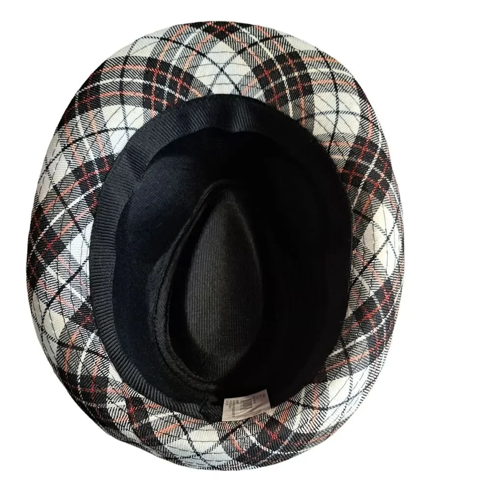 Mens Classic Manhattan Gangster Black Striped Fedora Trilby Panama Jazz Felt Hat